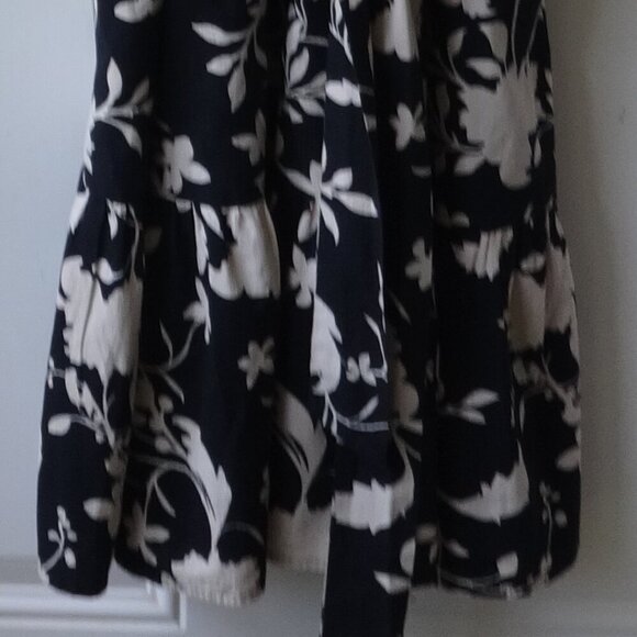 Ava & Viv midi dress size 2X,  short sleeves, black with floral, ruffle, cotton - Picture 12 of 15